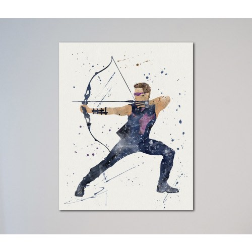 Hawkeye Avengers Poster Watercolor Print Special Agent of S.H.I.E.L.D.