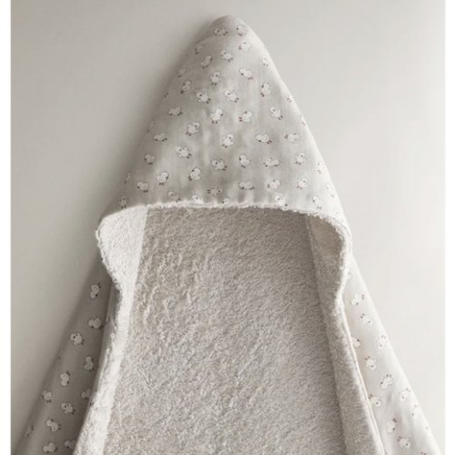 CHIFFON HOODED BABY TOWEL WITH CHICKS - Gray | ZARA United States