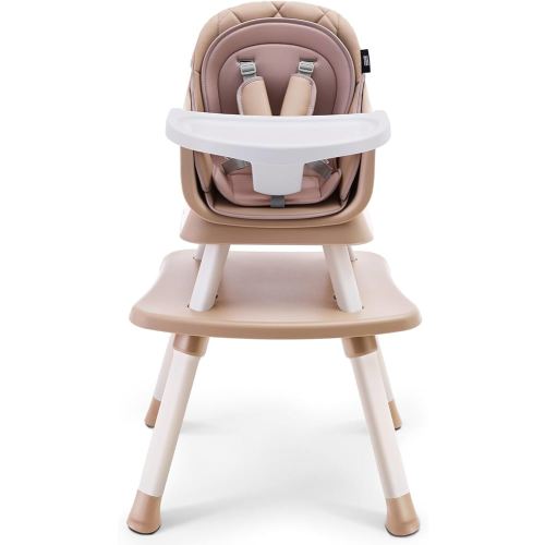 HARPPA 6 in 1 Baby High Chair, Convertible Infant Feeding Chair for Babies & Toddlers Table, Dining Booster Seat with Removable Tray, Khaki