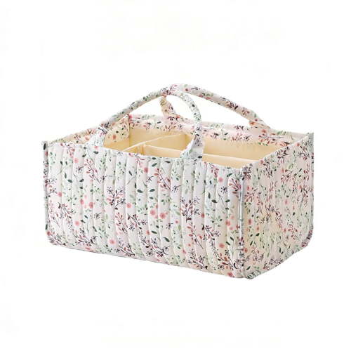 Portable Changing Basket With Spacious Compartments And Reinforced Carrying Handles Portable Diaper Basket