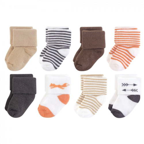 Touched by Nature Baby Boy Organic Cotton Socks, Fox, 0-6 Months