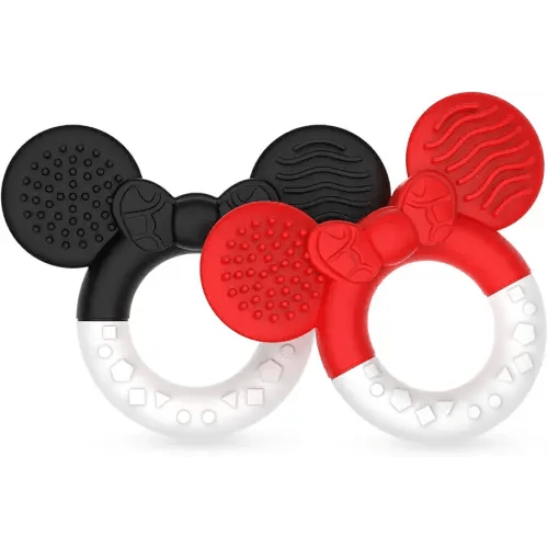 2 Packs Baby Teething Toys for Babies 3-6 6-12 Months，BPA Free Soft and Silicone Infant Teething Relief Soothing Sore Gums Baby Teethers Toys