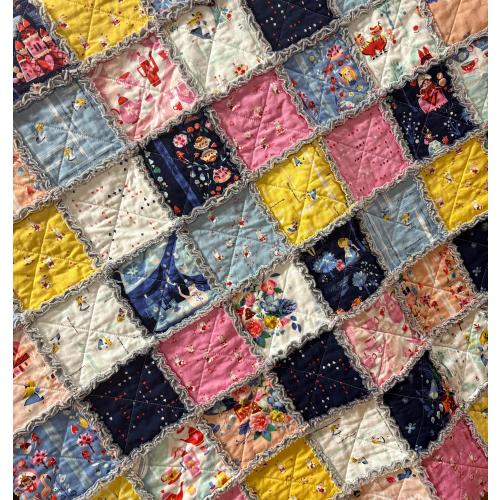 Alice in Wonderland Ragged Baby Quilt