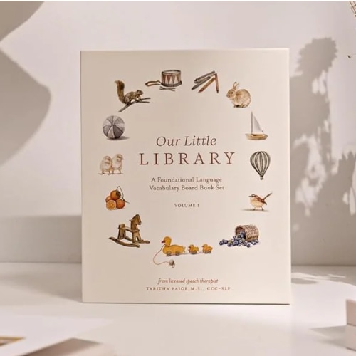 Our Little Library: A Foundational Language Vocabulary Board Book Set for Babies, Including Farm & Forest Animals, Fruits & Veggies, Toys & More (Tabitha Paige Children's Book Series)