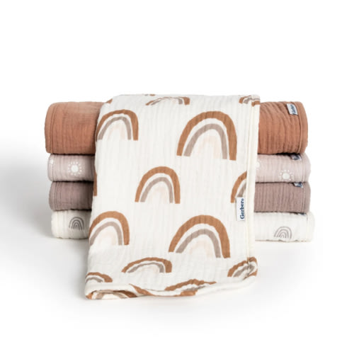 5-Pack Baby Rainbow Muslin Burp Cloths – Gerber Childrenswear