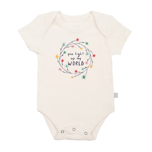 Baby Graphic Bodysuit - Light Up My World | 100% Organic - Finn + Emma