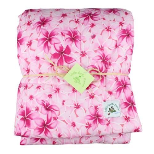 Quilted Hawaiian Baby Blanket Made in Hawaii Hawaiian Baby Shower Gift Comforter Melia Plumeria Pink
