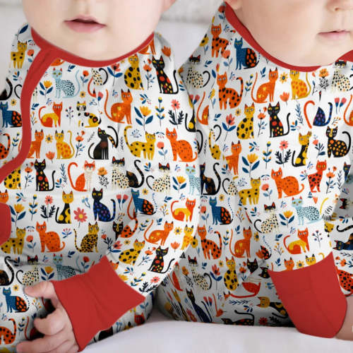Whimsy Woodland Cats Bamboo Convertible Zippy