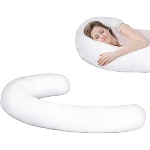 Premium Quality Pillowcase Compatible for Contour Swan Body Pillow, Original, Cool XL and Candy Cane Models, Breathable Zippered Closure Pillowcase - Provides a Comfortable Sleep Experience (White)