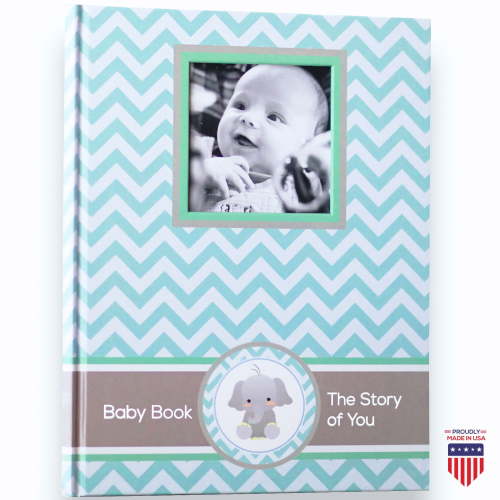 Adesignstore Baby Memory Book, Newborn Journal, Baby First Year Album, Milestone Scrapbook Keepsake
