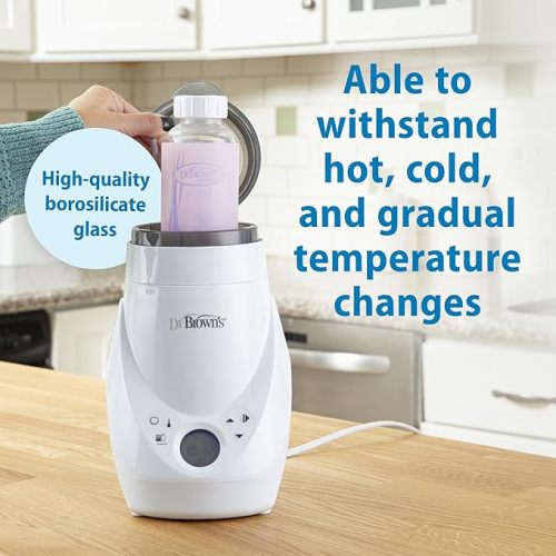 Dr. Brown's Anti-Colic Options+ Narrow Glass Baby Bottle with Level 1 Slow Flow Nipple, BPA-Free, 4 oz/120mL, 1-Pack