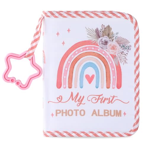 Baby's My First Family Album Soft Photo Cloth Book Boho Rainbow My First Book of Photos Baby Memory Album Gift Holds 4x6 Pictures for Babies Newborn Toddler & Kids Baby Shower