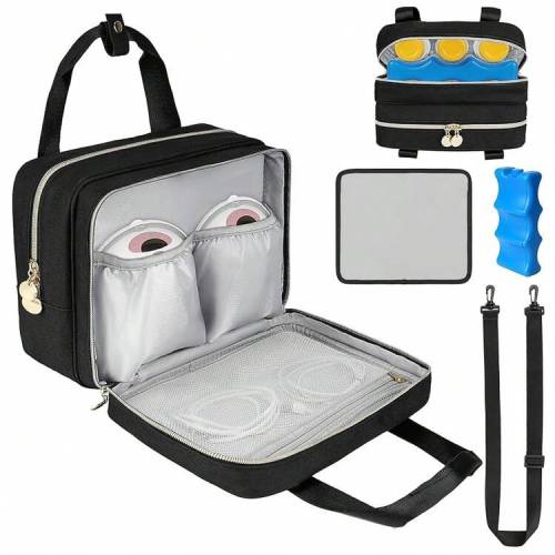 Wearable Breast Pump Bag With Cooler Compartment Compatible With Momcozy M5/S12 Pro, Elvie & Medela Pump In Style, Carrying Case With A Ice Pack & Waterproof Mat For Breast Pump And Accessories,Pink | SHEIN USA
