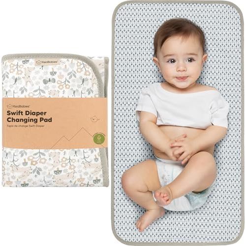KeaBabies Portable Diaper Changing Pad, Easy Wipe Clean, 25x13 (Prairie)