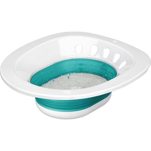 Pochik Sitz Bath for Toilet Seat, Sitz Baths for Hemorrhoids and Postpartum Care, Yoni Steam Seat, Collapsible Basin for Epsom Salt Soak, Sits Bath Kit for Women - Green
