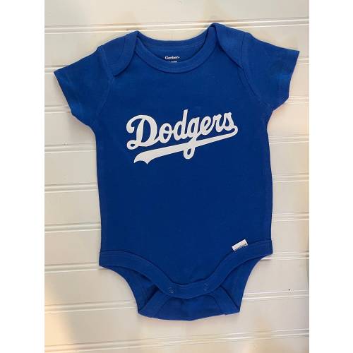 Dodgers Inspired Custom Jersey, Customized Baby Romper