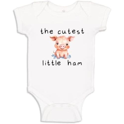 Cutest Little Ham Pig Baby One Piece Bodysuit Or Toddler Shirt Cute Farm Animal Newborn Outfit