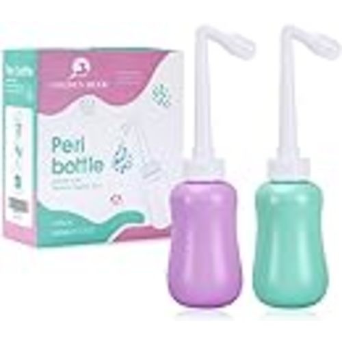 GOLDEN DEER 2 Pack Peri Bottle for Postpartum Care for Perineal Recovery 12.7 OZ Purple&Turquoise