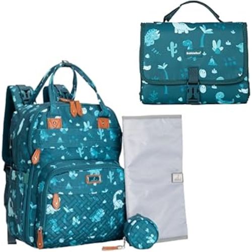 BabbleRoo Portable Changing Pad Dino & Basic Diaper Bag Dino