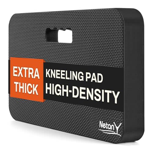 NETANY Extra Thick Kneeling Pad for Gardening, Comfortable Knee Pad Cushion, Extra Large Foam Kneeler Mat for Gardening, Baby Bath, Workout, Exercise & Yoga, Mechanic, 17.8 x 11 x 1.5 in, Black
