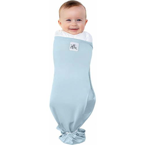 The Ollie Swaddle - Helps to reduce the Moro (startle) reflex - Made from a custom designed moisture-wicking material (Sky)