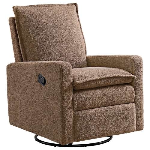Oxford Baby Uptown Manual Glider Recliner Rocking Chair in Teddy Brown