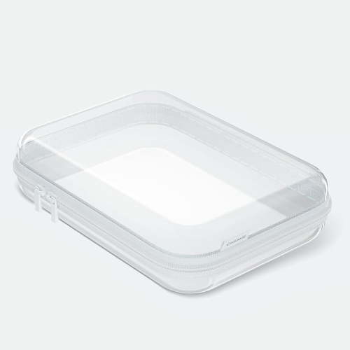 3PCS Clear Hard Shell Zipper Case,Portable Cosmetic Bag with Zipper, Diaper Bag Organizing Pouches, Kid's Toy Storage Organizer Bins,Hard Plastic Case,Clear Bags for Organizing