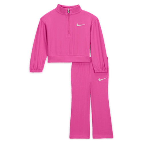 Nike Game, Swoosh, Match! Baby Quarter-Zip Ribbed Top and Leggings Set