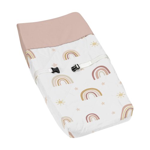 Amazon.com: Sweet Jojo Designs Boho Rainbow Girl Baby Nursery Changing Pad Cover - Blush Pink Dusty Rose Gold Yellow Mauve Taupe Beige Tan Bohemian Stars Sun Celestial Vintage Sky