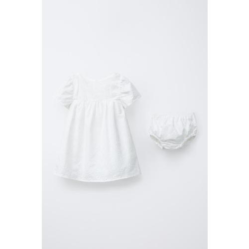 SWISS EMBROIDERED DRESS AND PANTIES - White | ZARA United States