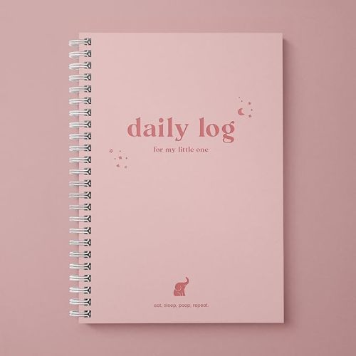 Baby Daily Log Book, Track and Monitor Newborn Nursing, Sleep, Diaper and Milestones. Gift for New Parents, Grandparents, Babyshower, Nanny or Daycare - Hardcover Spiral Leather A5 (Pink)
