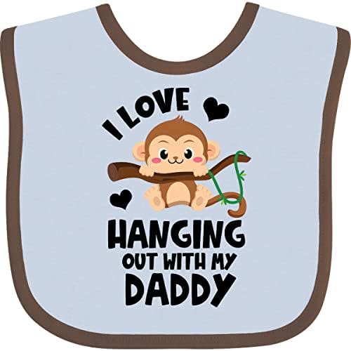 inktastic Monkey I Love Hanging Out with My Daddy Baby Bib