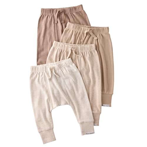 Butterblu Unisex-Baby Jordan 4-Pack Jogger Pants 100% Organic Cotton Bottoms for Boys & Girls