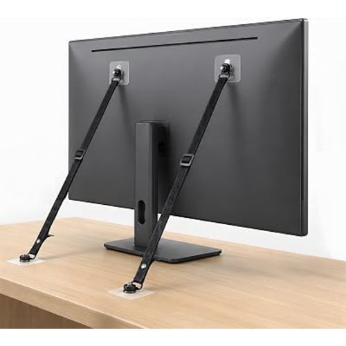 2-Pack Adjustable-Length TV Safety Straps No-Drill Anti-Tip Furniture Anchors Child Safety Protectors Anti-Shock Securing Straps Suitable for Flat Screens and Cabinets