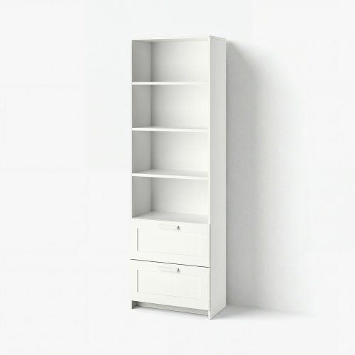 BRIMNES Bookcase - white 23 5/8x74 3/4 "