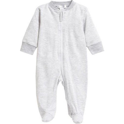 Stripe Pima Cotton Zip Footie