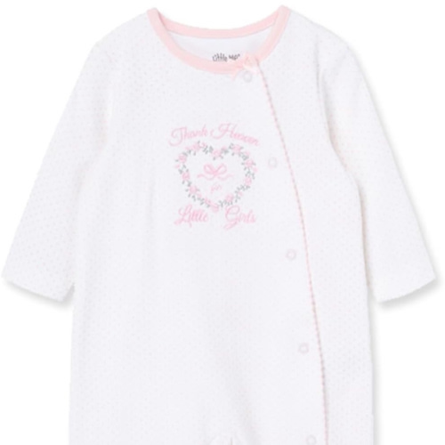 Little Me Clothes for Baby Girls' 100% Cotton Scratch-Free Tag Footie Sleeper, Preemie to 9 Months