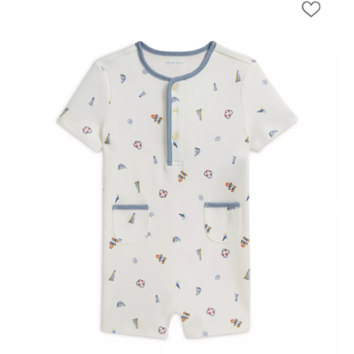 Polo Boys' Polo Bear Cotton Henley Shortall - Baby