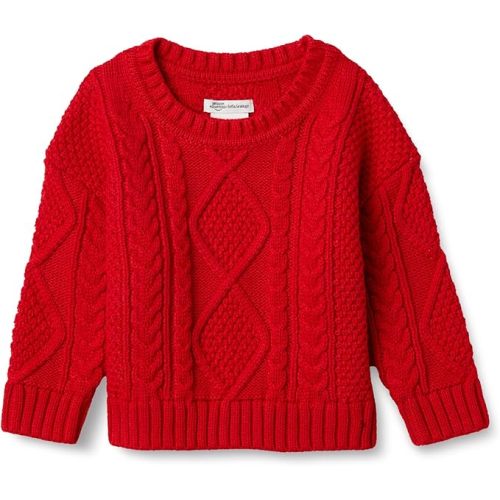 Amazon Essentials x Sofia Grainge Babies, Toddlers and Boys' Cable Crewneck Sweater