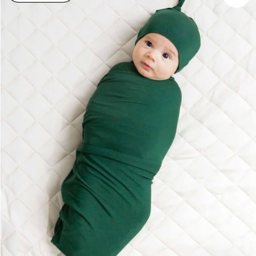 Ever So Green Swaddle & Beanie Set
