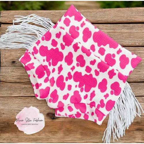 Hot Pink Cow Bummies/Fringed Baby Bummies/ Baby Girl Western Outfit/Baby Cow Outfit/Baby Girl Rodeo Outfit/Western Fringe Bummies