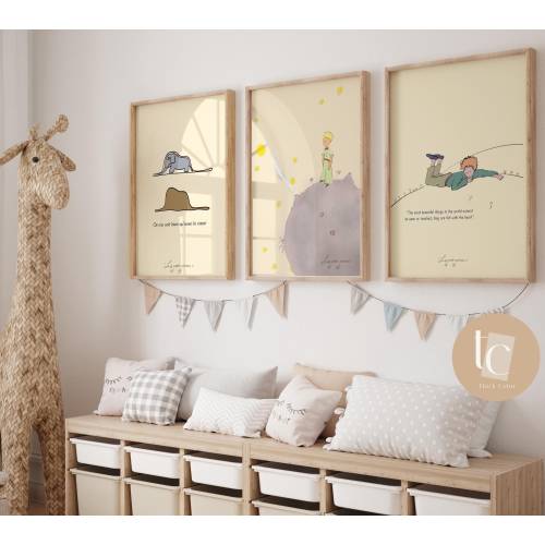 Le Petit Prince Canvas Print, Retro Nursery Decor