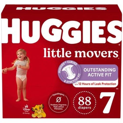 Huggies Little Movers Active Fit Diapers - Size 7 - 88ct