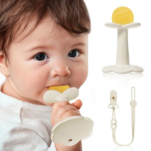 Baby Teething Toys for 3-6 6-12 Months，Newborn Infant Sucking for Babies Essentials, Food Grade Silicone Teething Kids Toys Gifts for 1 2 Year Old Boys Girls