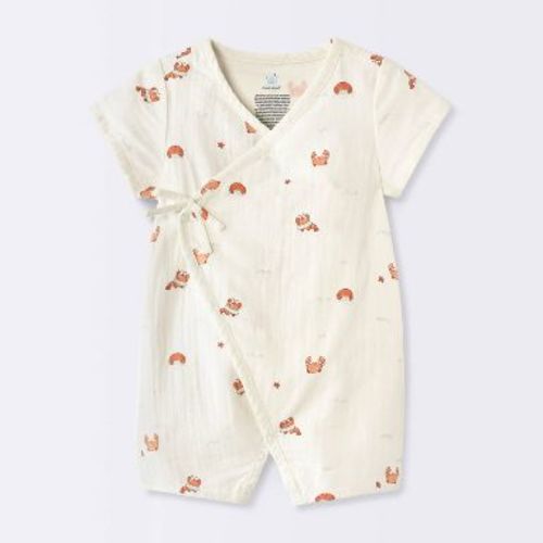 Baby Boys' "Lil Shrimp" Gauze Wrap Romper - Cloud Island™ Cream 12M