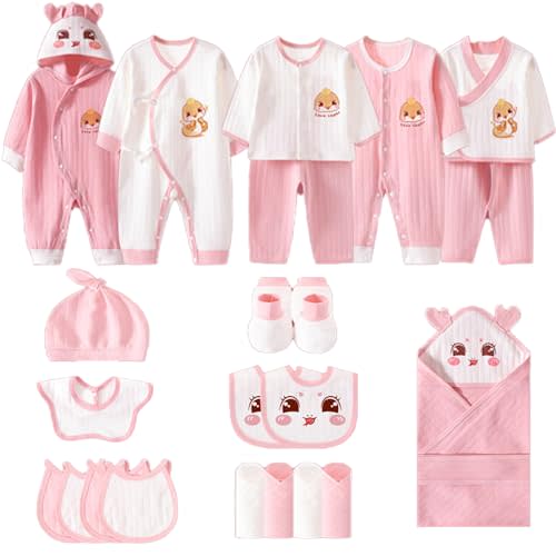 IADOER Newborn Clothes Essentials Gift Set Unisex Baby Girl Boy Layette Set 25 Pieces 0-6 Months Outfits