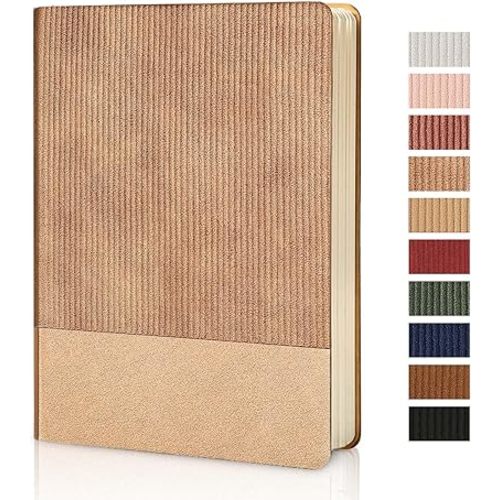 Lined Journal Notebook for Work College Ruled Note Book 5.79"x8.27" A5 PU Leather Daily Journaling 216 Pages for Women Men Writing Home School Supplies Business (A5 Lined 216pages, 09-RoseGold)