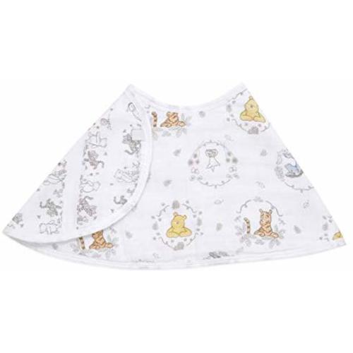 aden + anais Disney Burpy Baby Bib, 100% Cotton Muslin, Soft Absorbent 4 Layers, Multi-Use Burp Cloth and Bib, 22.5” X 11”, Single, Winnie The Pooh and Friends