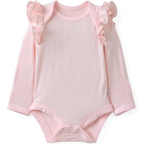Little Sleepies Newborn Flutter Bodysuit, Viscose from Bamboo Long Sleeve Bodysuit for Baby Girl, Newborn Outfit Baby Clothes