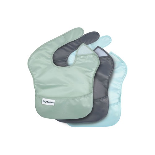 Mess-Proof and Waterproof Baby Food BPA-Free Bib w/Adjustable Closure 3pc - Solids
